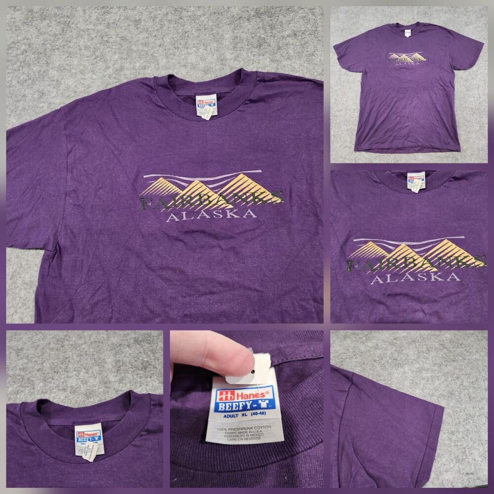 VTG 90s Fairbanks Alaska Pyramids Mens XL Deadstock Tourist Destination T Shirt